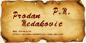 Prodan Medaković vizit kartica